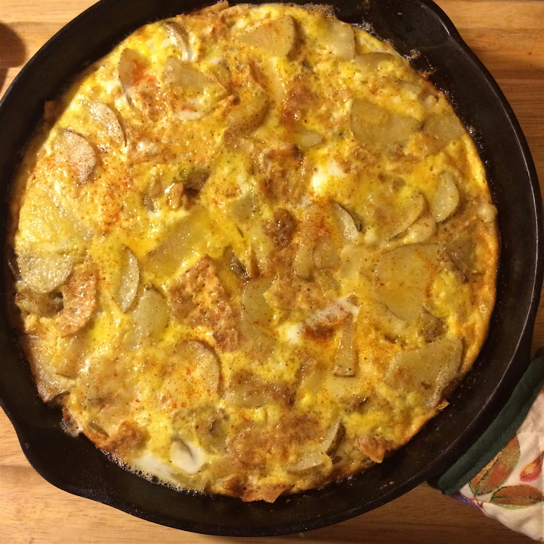 Sunday morning potato and cheese frittata 