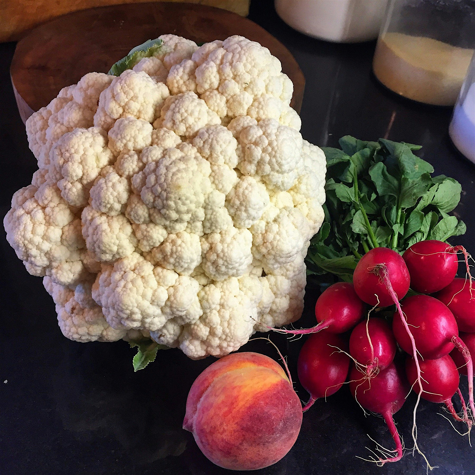 I wish I could show how big this cauliflower is!  Without steroids! 