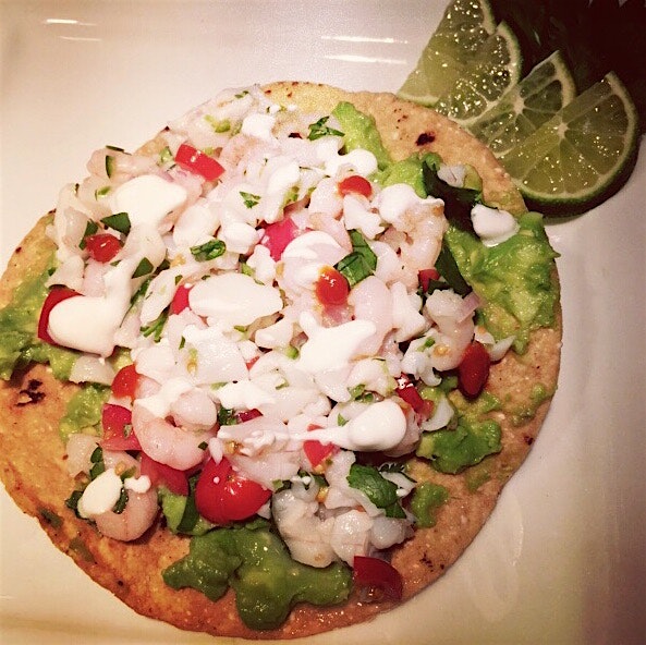 Ensanada style ceviche tostadas.  