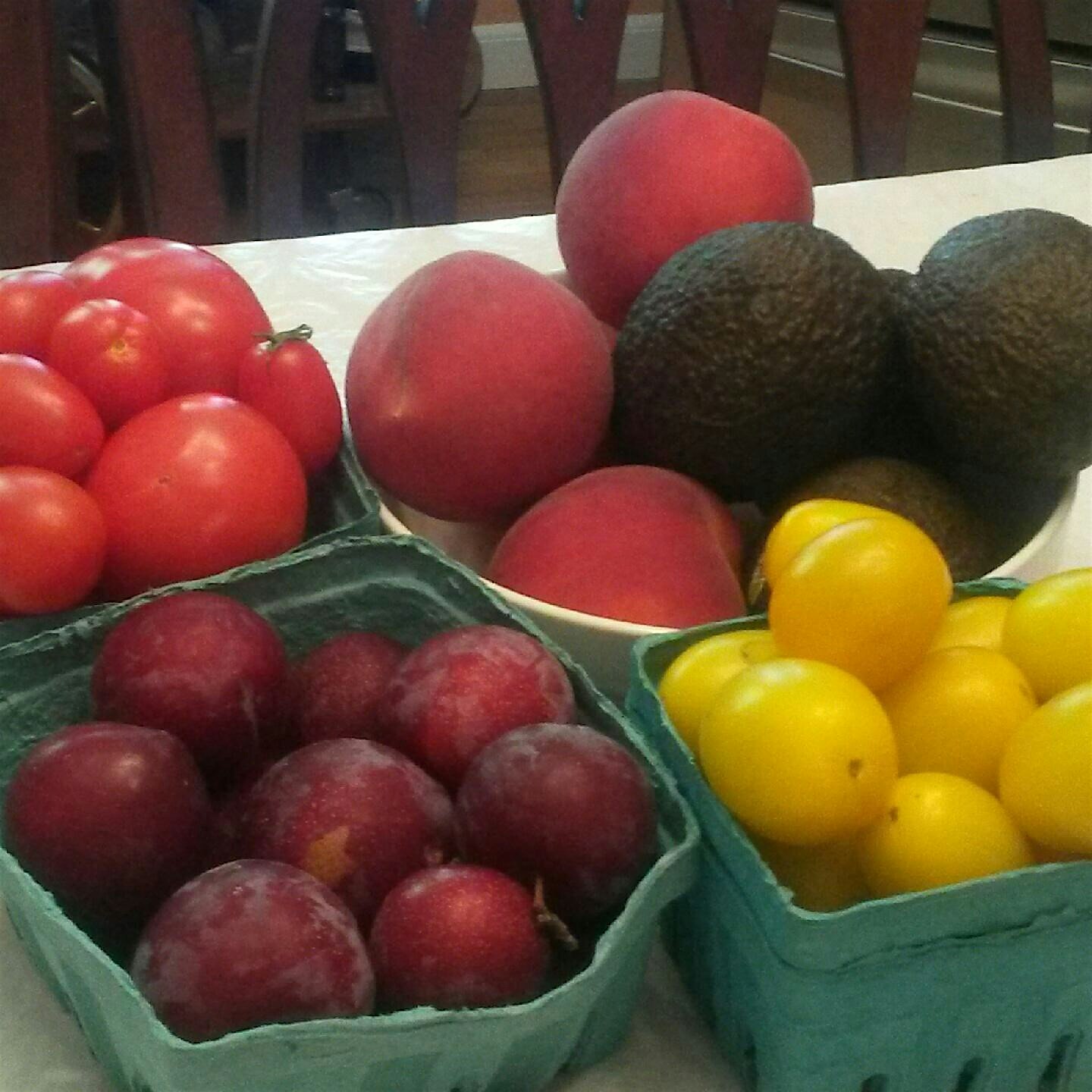 Real fresh and flavorful red tomatoes red plums and red peaches from Westchester farm share. #red...