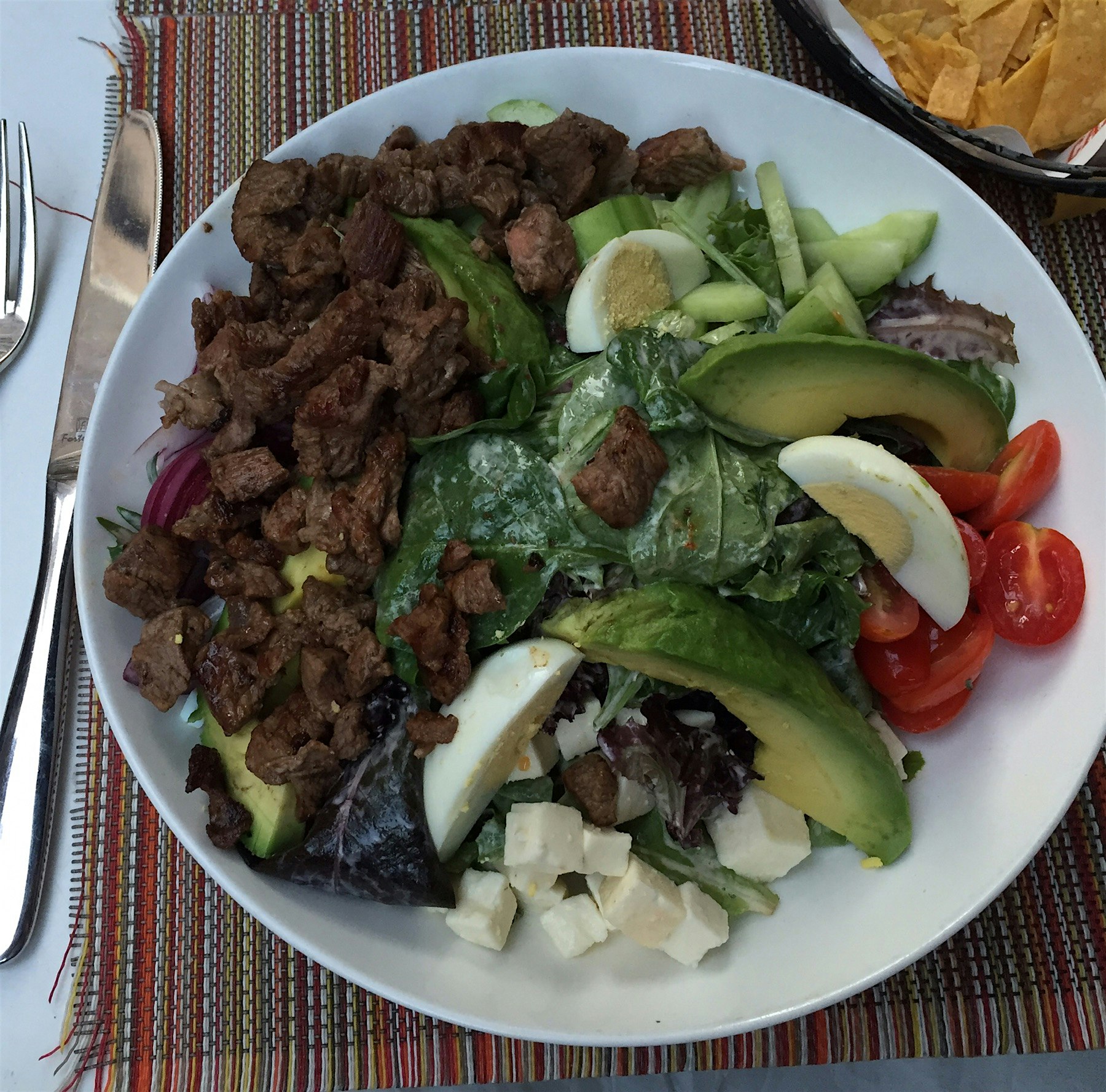 Chopped salad with pops of red. #RedEats