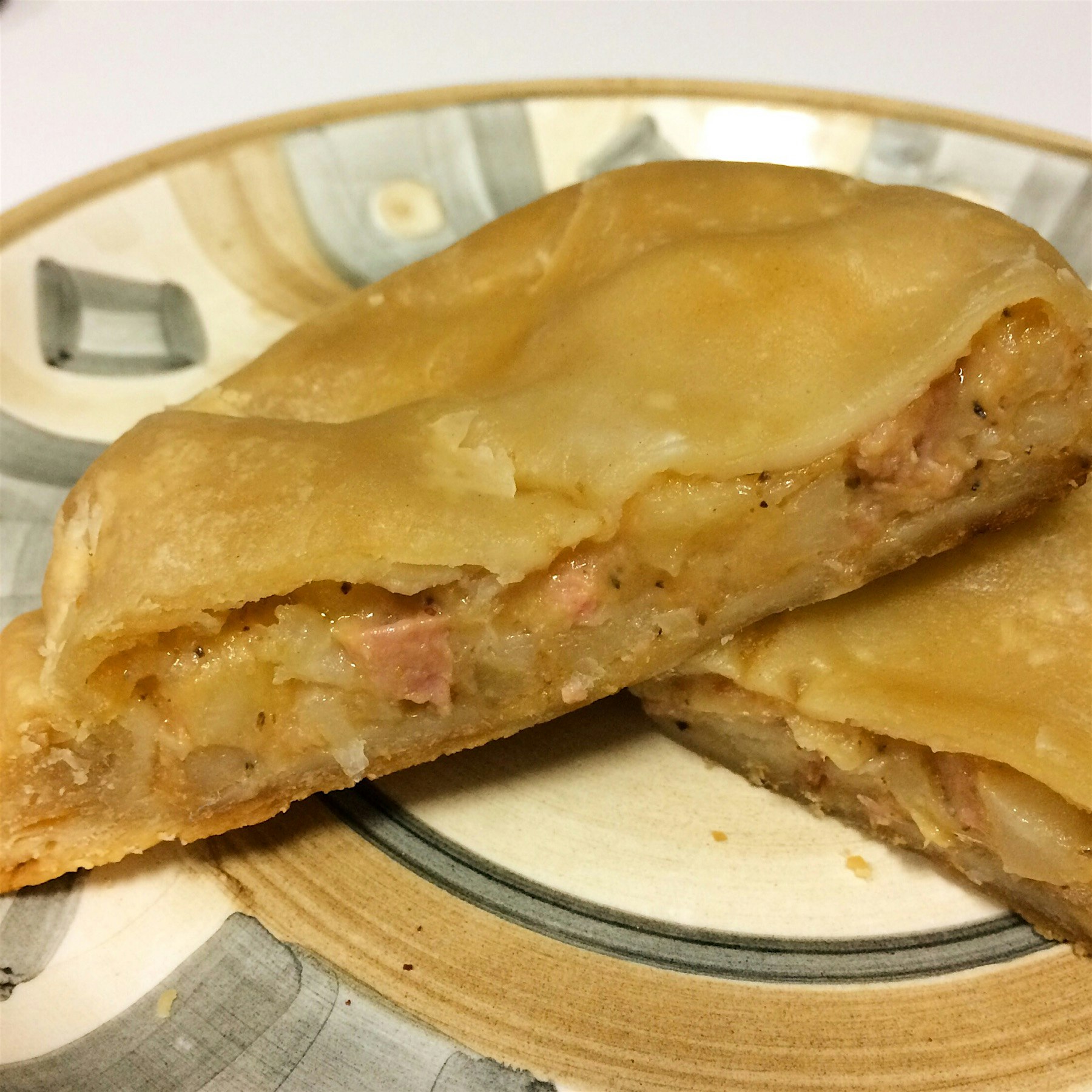 Ham and Cheese pasty from Dobber's in Escanaba, MI. Basically, it's a pot pie sandwich. Pasties w...