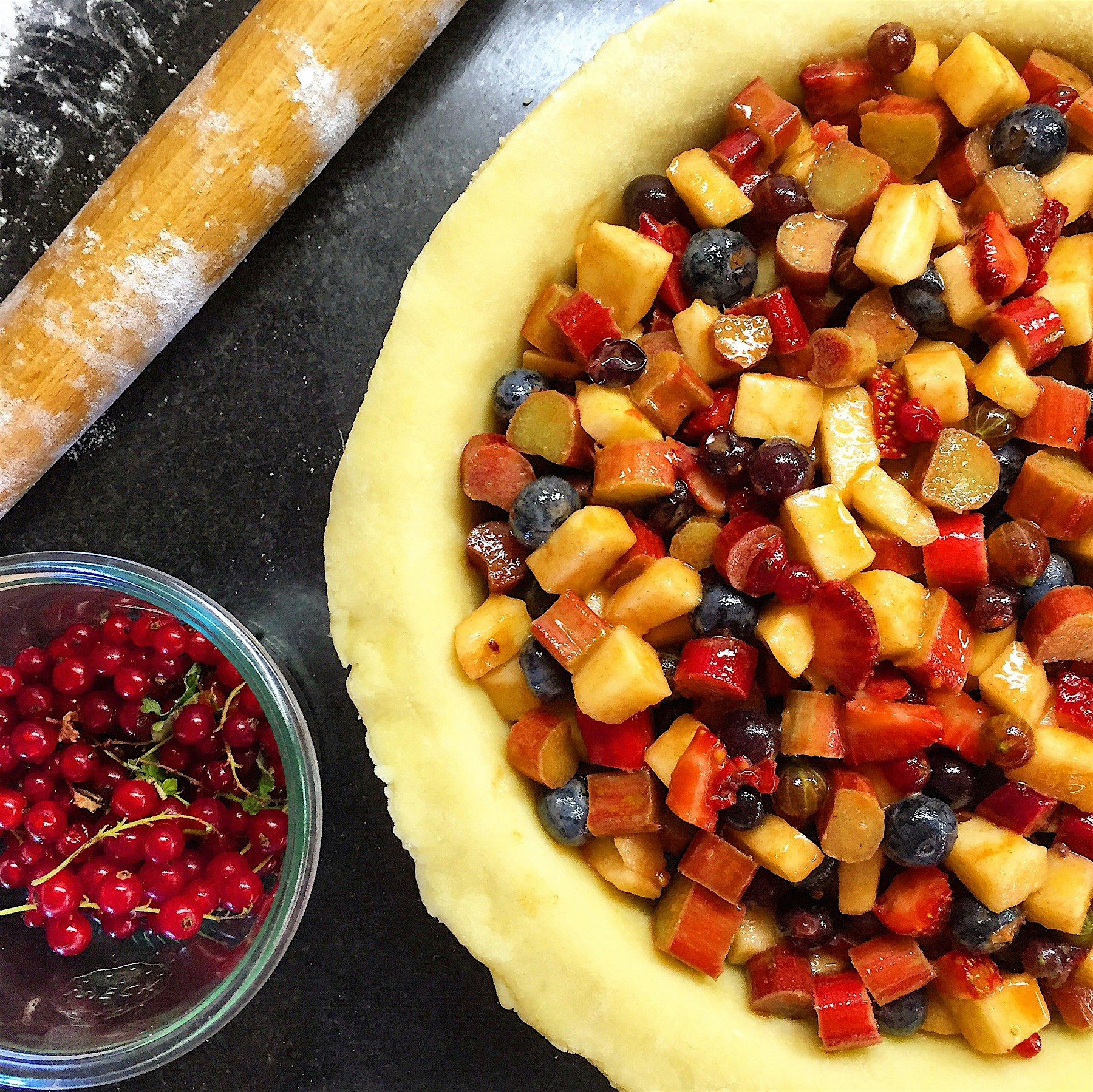 Bumble Berry Pie, before. All the berries are hanging out 😊 #RedEats