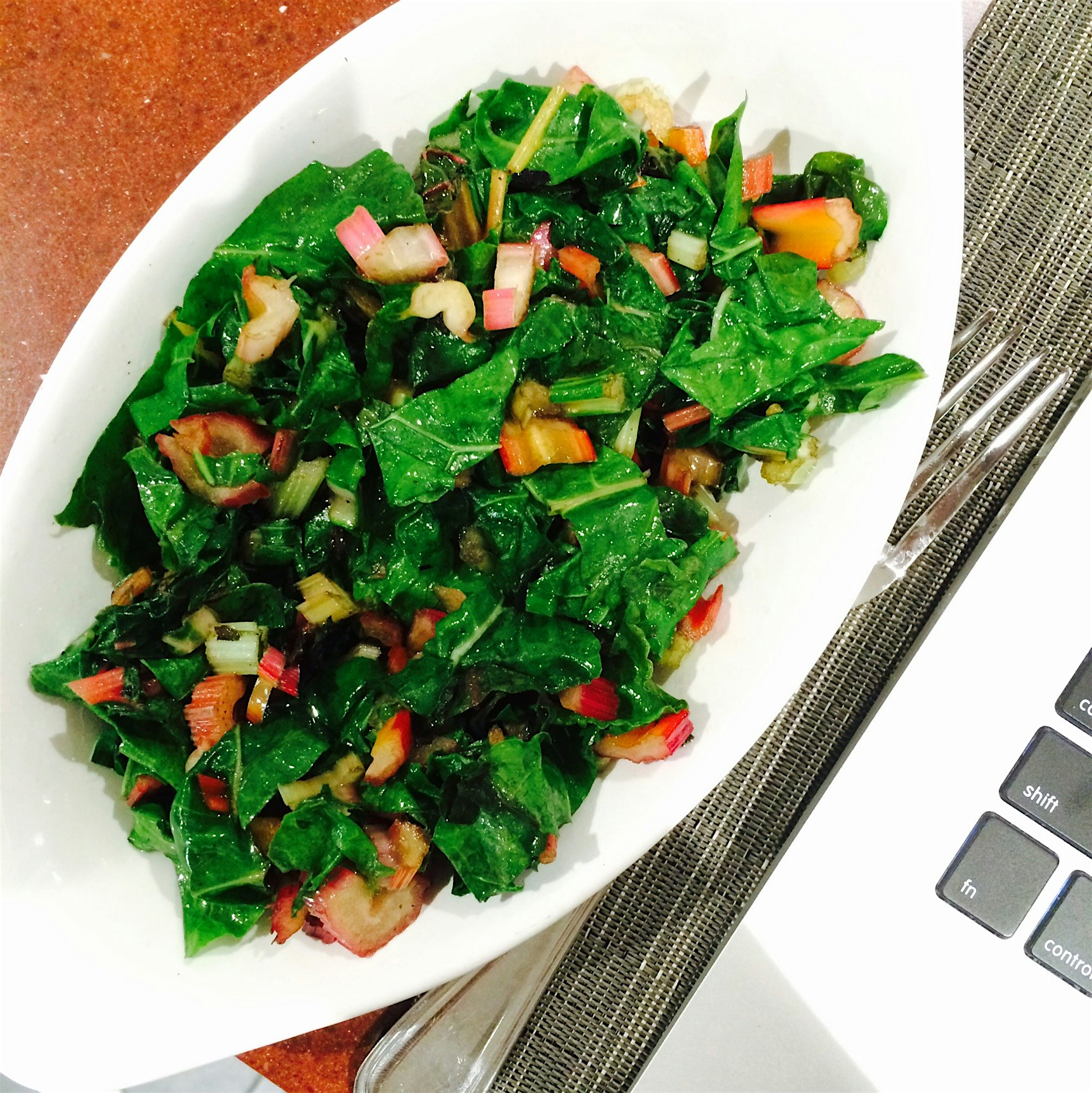 A rare airport find - Hudson valley rainbow chard! The rest of LaGuardia airport looks like a run...