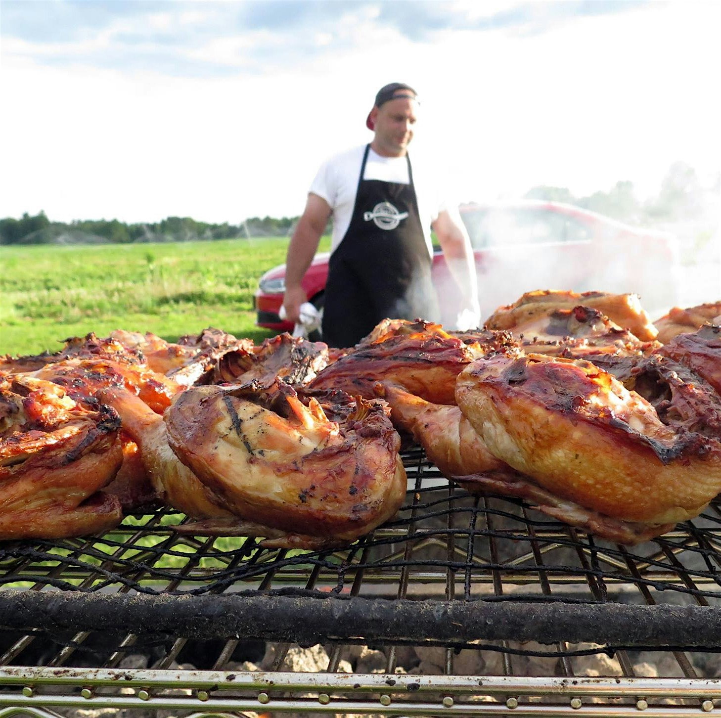 Grilling chicken for Chefs Consortium event. 