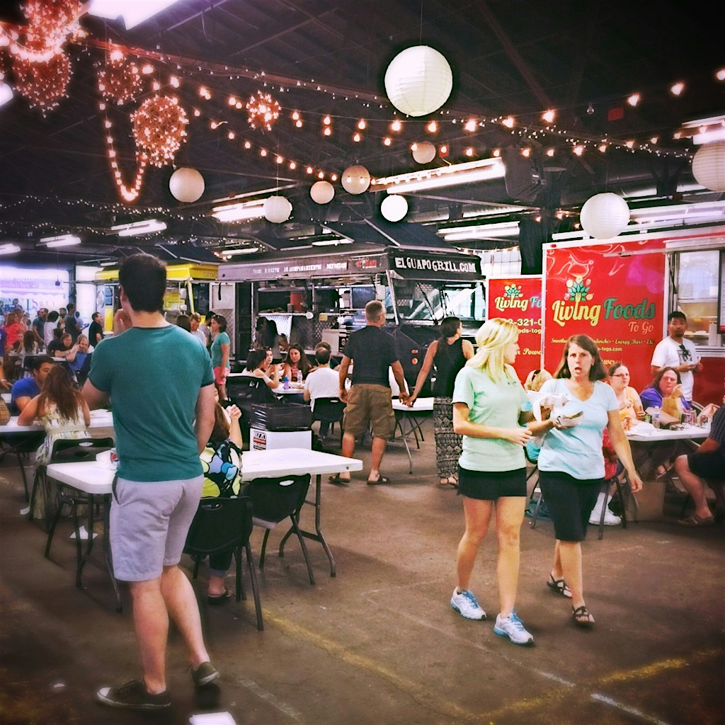 The monthly "Food Truck Rally" at the Royal Oak Farmer's Market! So much good food! Live band! An...
