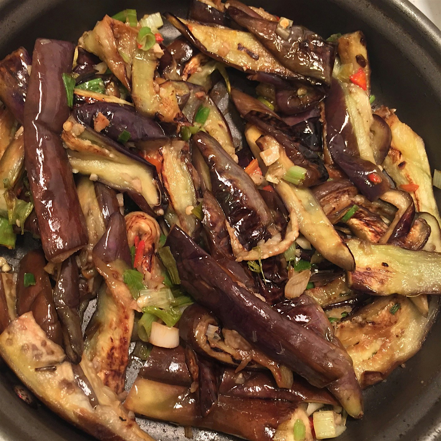 Made with the eggplants I received in this week's CSA!