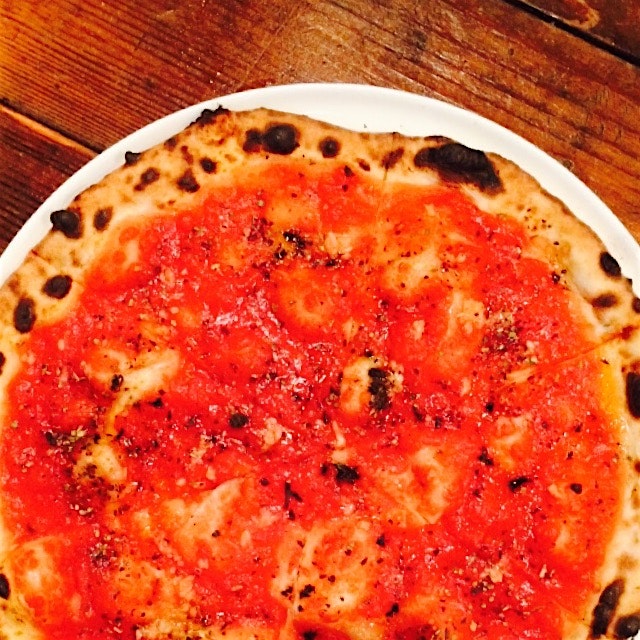 Delicious marinara pizza at a lovely find in Newark nj. Unlikely awesome joint to stop at before ...