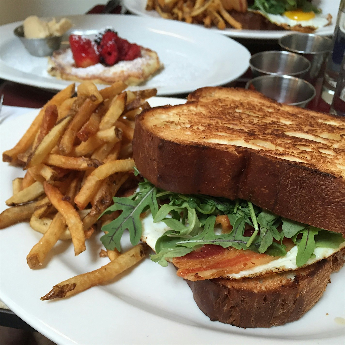 Egg Sandwich with a side of pancake 