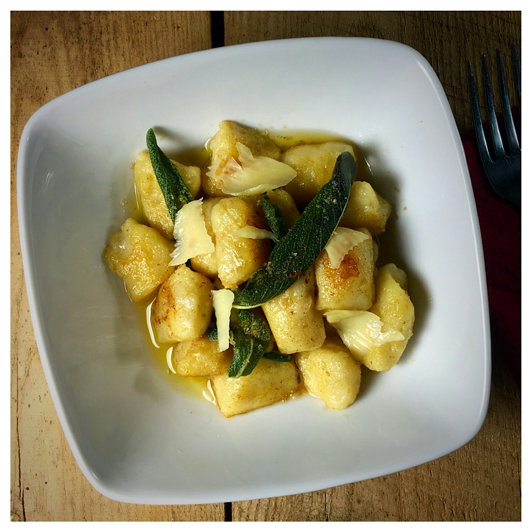 Gnocchi in brown butter with sage.