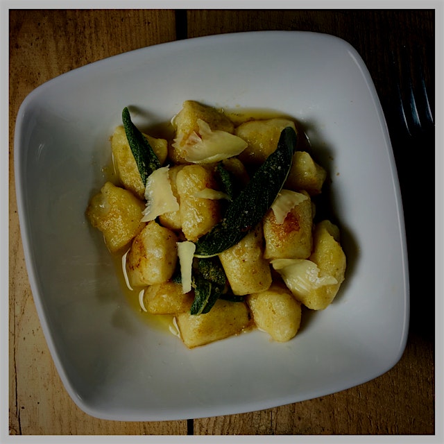 Gnocchi in brown butter with sage.