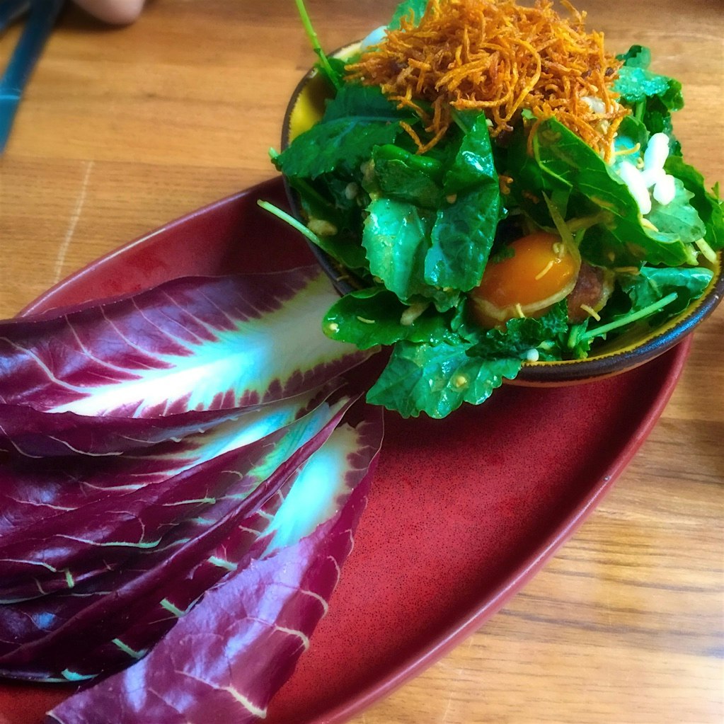 Brunch salad with lettuce cups