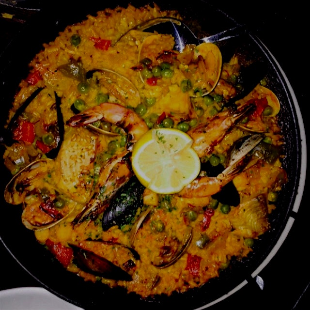Seafood paella 'for one' says the waiter! (We split it 3 ways)