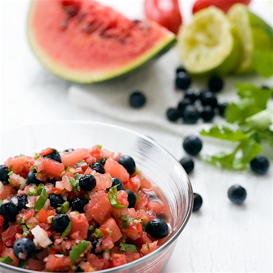 Red, white & blue pico de gallo. YUM!
Recipe on the blog.