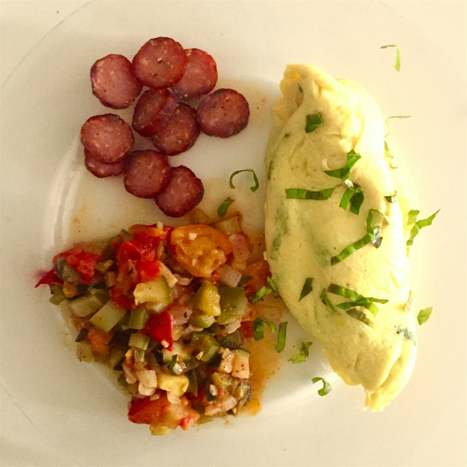 Perfect Friday breakfast - Ratatouille made with CSA ingredients from Windflower Farm, locally ma...