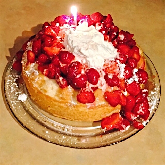 Home made, hand picked strawberry birthday shortcake!