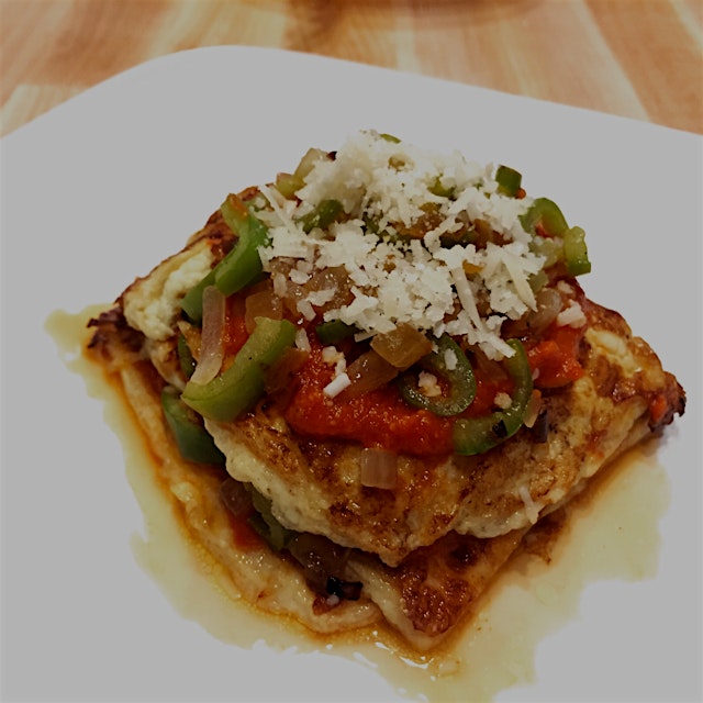 And #brunch is ready! #breakfast #lasagna anyone? Layers of square omelette, homemade tomato sauc...
