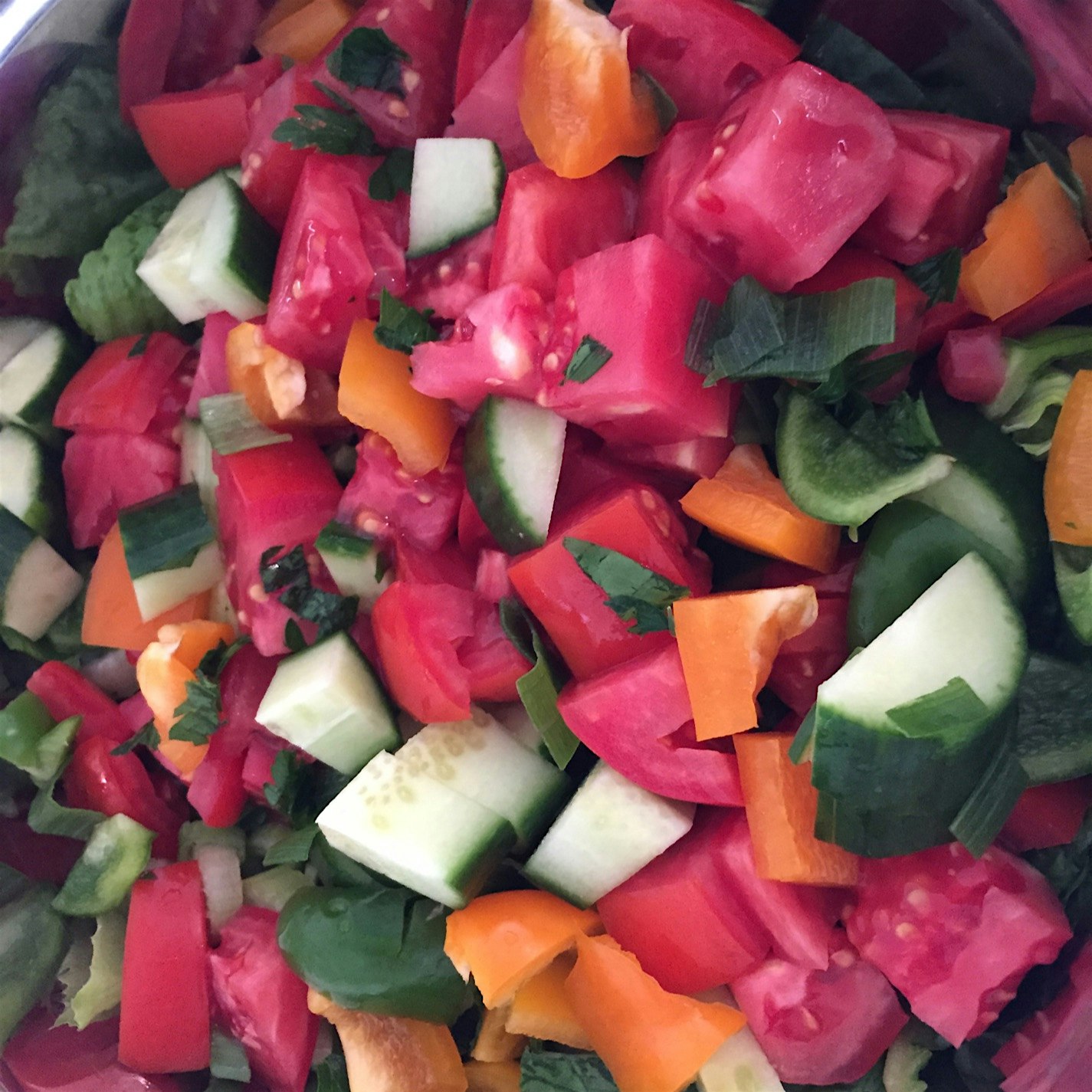 Locally grown beautiful tomatoes helped make a great salad