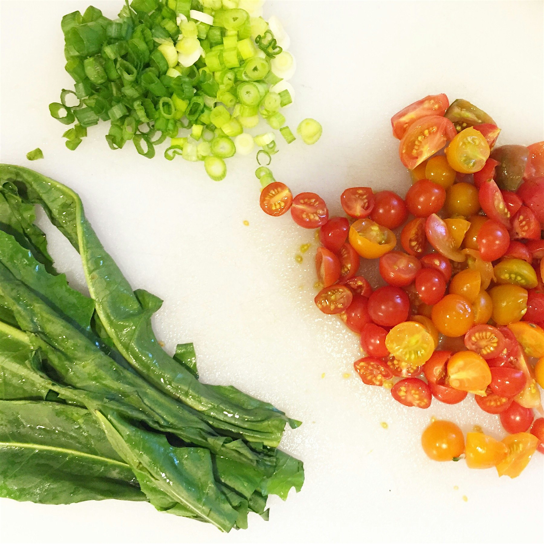 Beautiful local produce for our summer frittata!