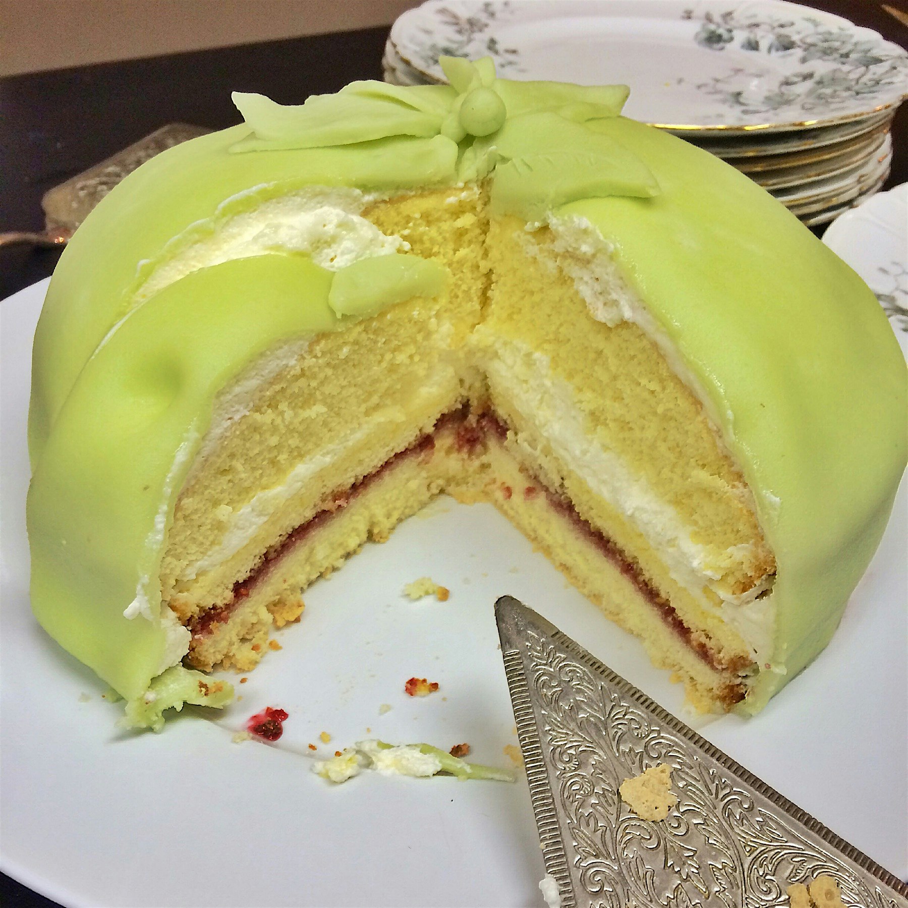 Prinsesstårta, princess cake, was a favorite of the Swedish princesses under the tutelage of Jenn...