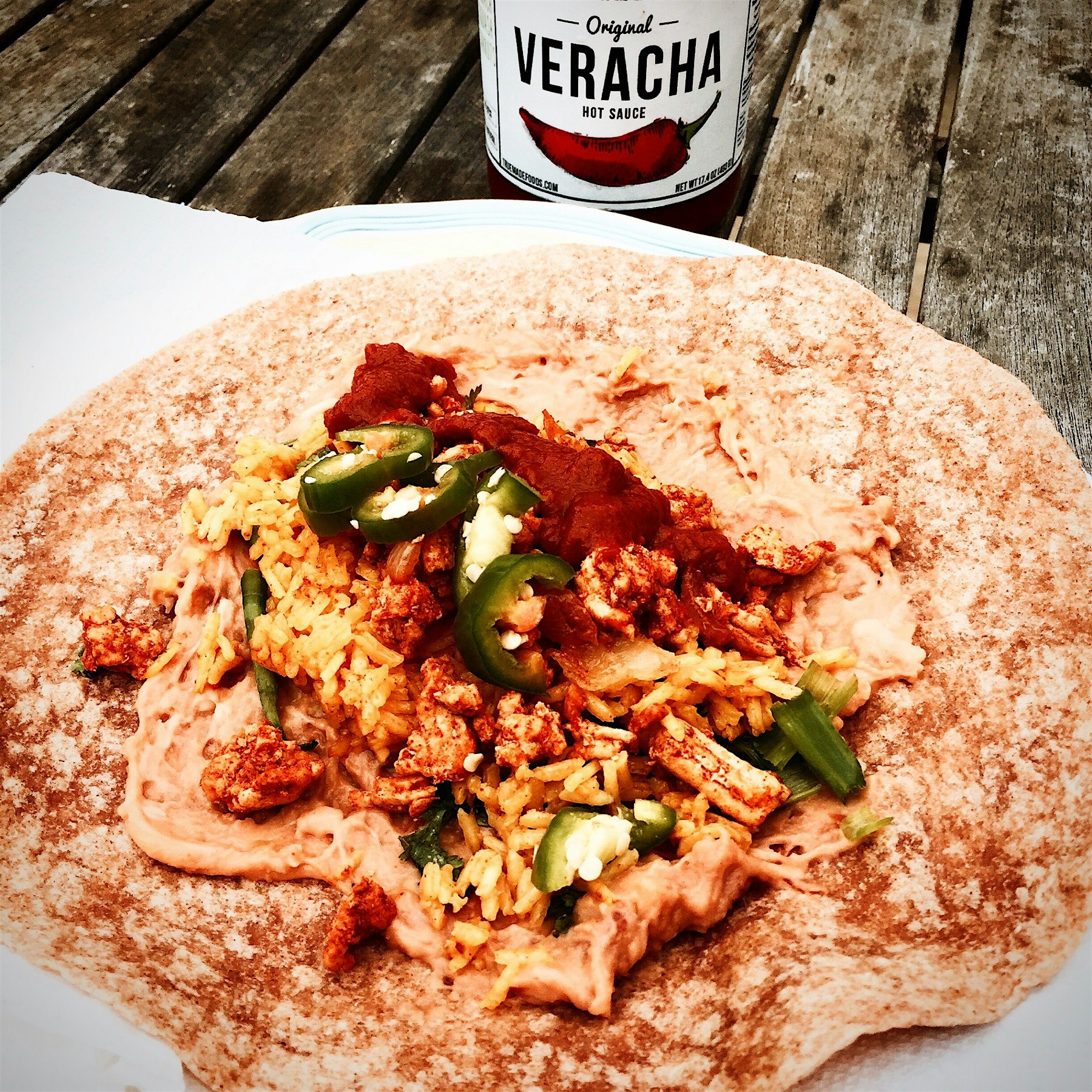 Veracha makes the turkey burrito that much more appetizing. Turkey is hormone and antibiotics fre...