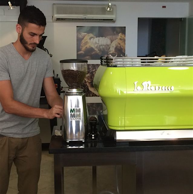 I don't know what is more attractive - the marzocco or the barista