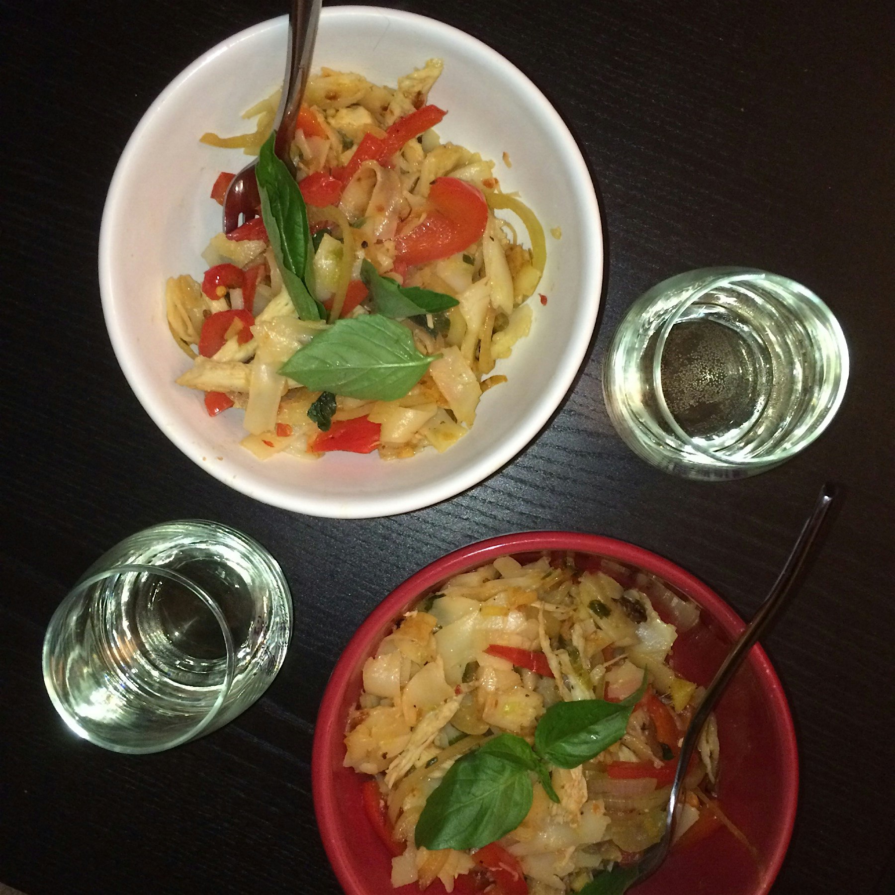 Bestie dinner date with @Nainiac whipping up a delicious mound of Pad Kee Mao. Thank you @BlueApr...