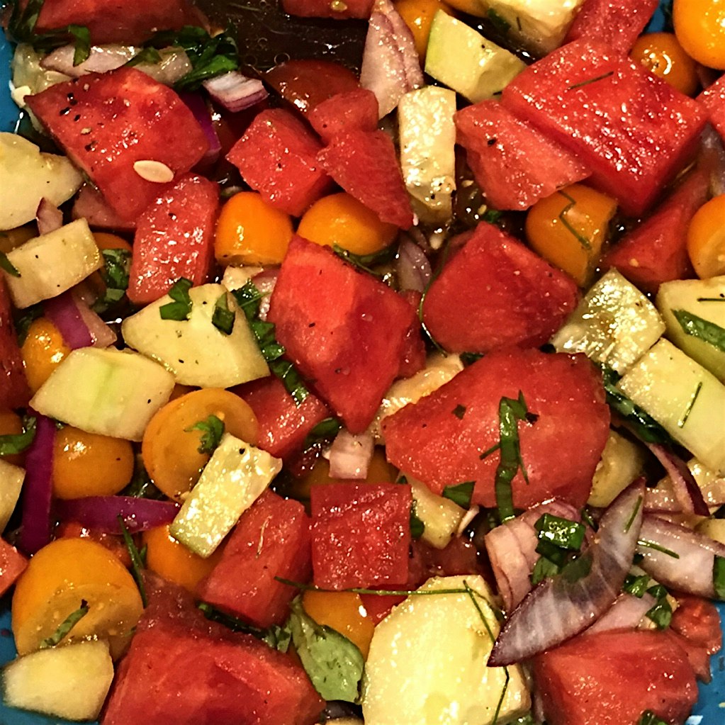 End of season watermelons are not as flavorful as they used to be, tho marinating with balsamic a...