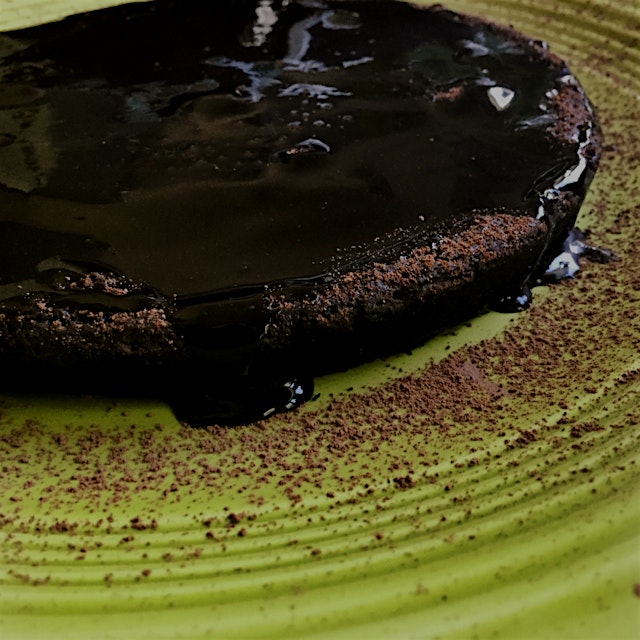 Made a flourless chocolate cake and dark chocolate glaze for Mom's birthday and it was magnificent.