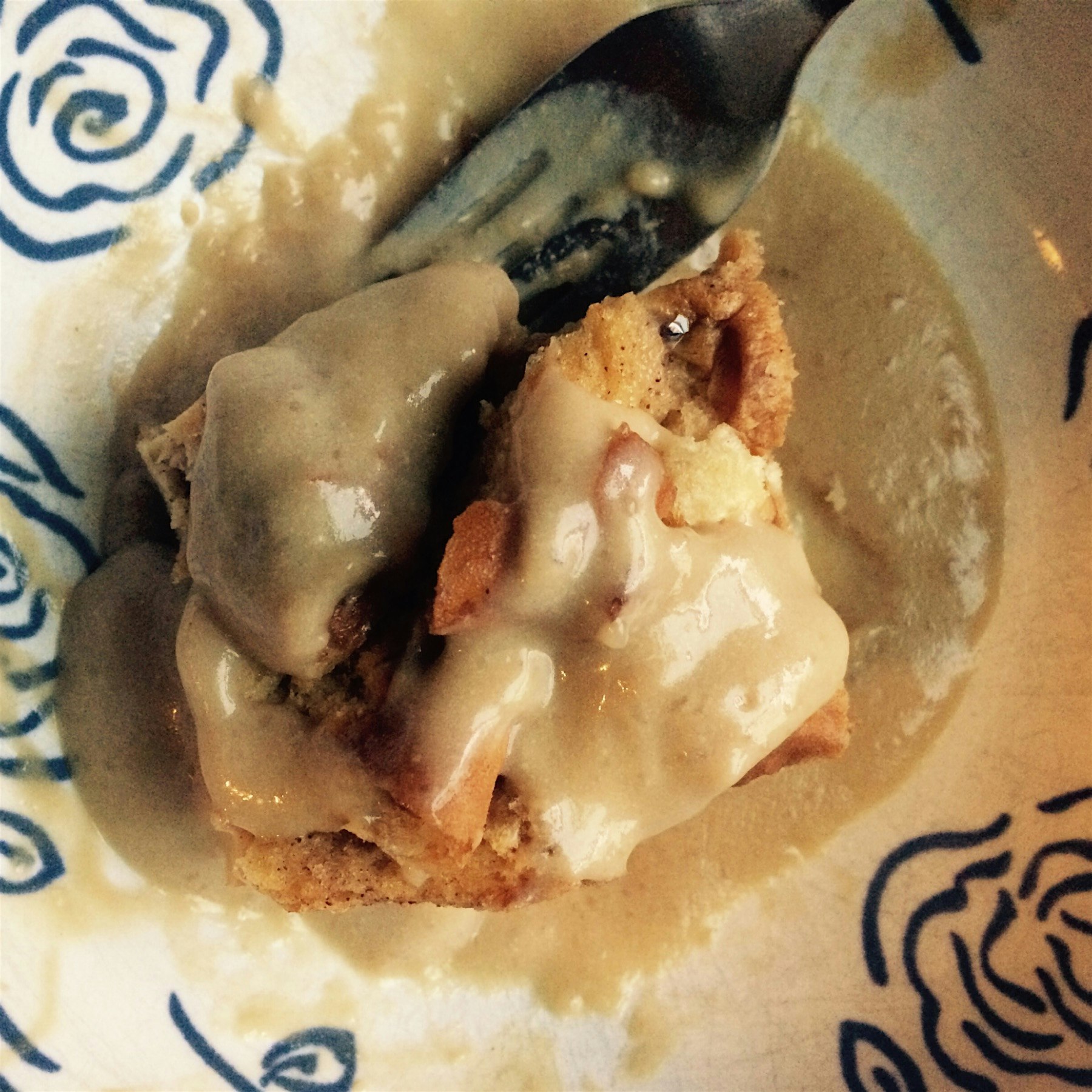 Hit Apple Bread Pudding with silky Vanilla Creme Sauce