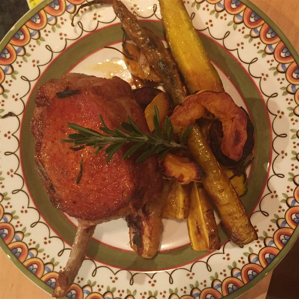 A lot of fall.  Heritage double pork chop perfectly crisped and medium rare