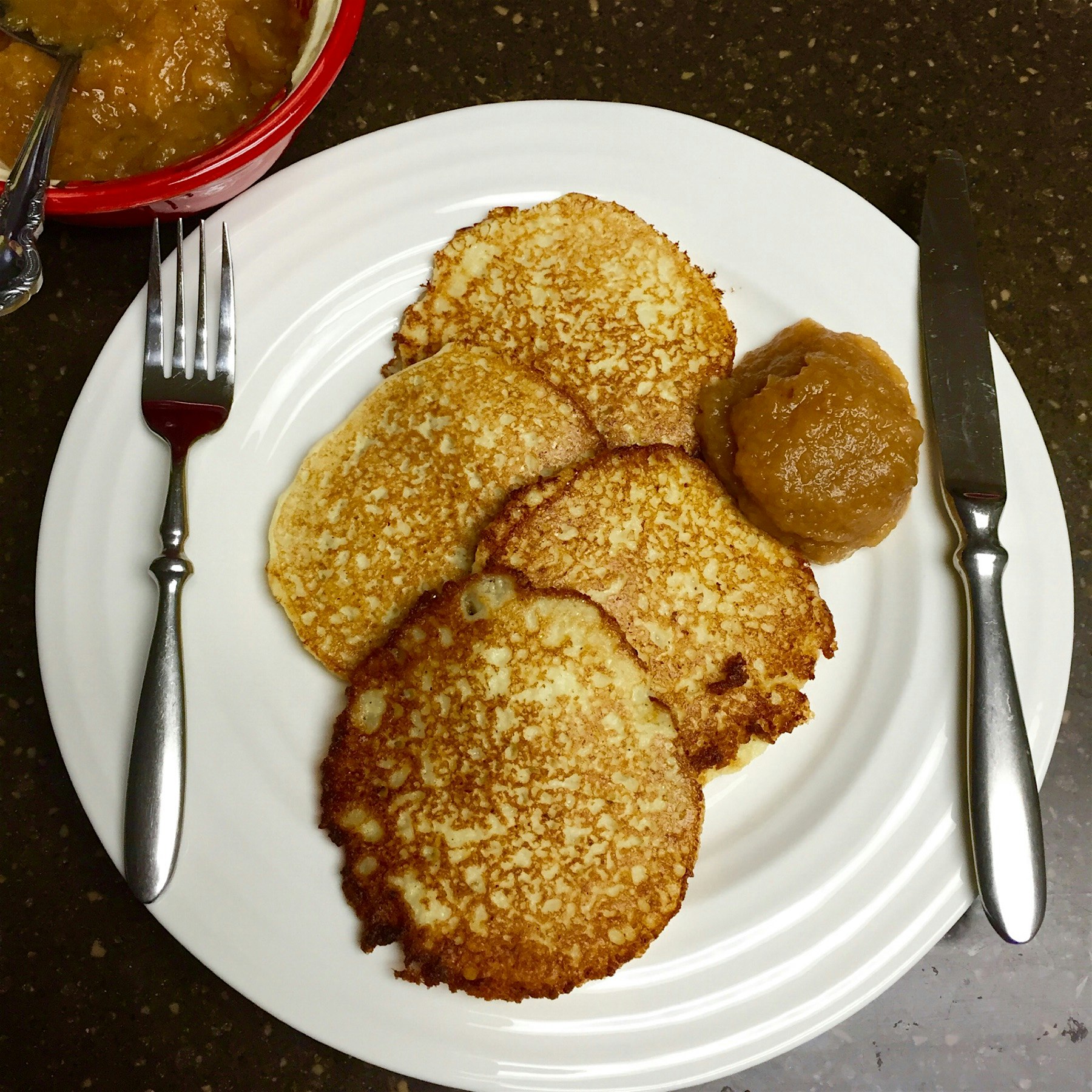 Fresh Apple Sauce to serve with German Potato Pancakes. Mmmmm!!!