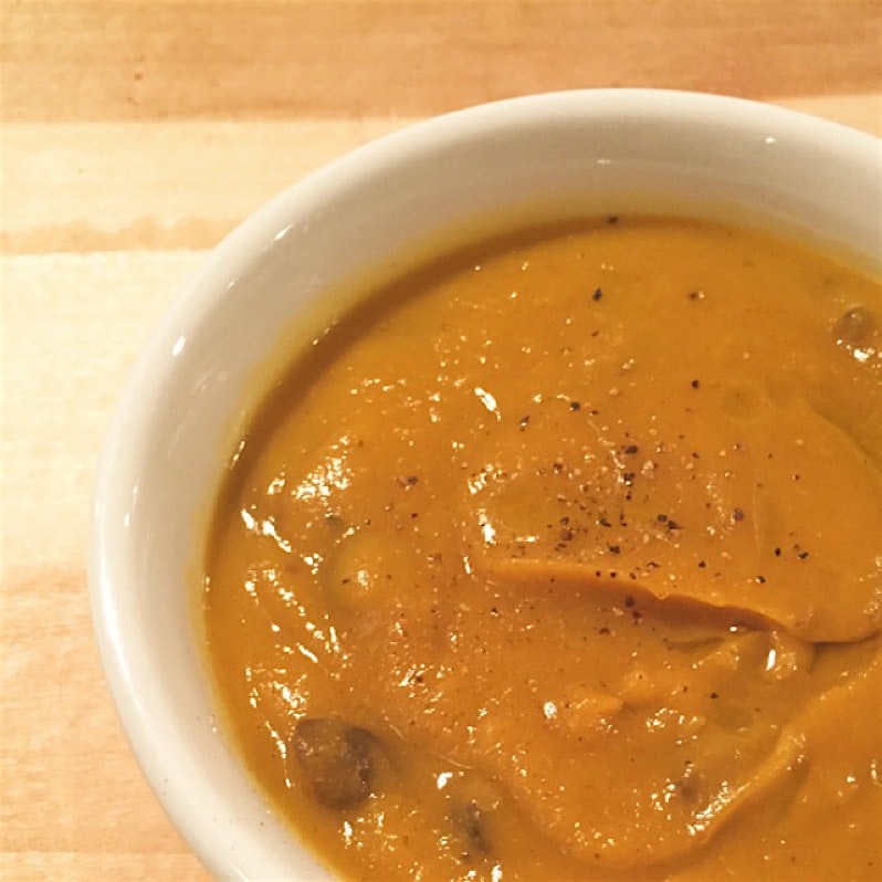 The perfect pairing: Shiitakes and butternut squash.