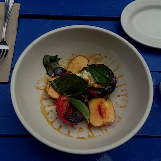 Brucie roasted fruit w/ #ricotta and salted caramel #justtheapp
