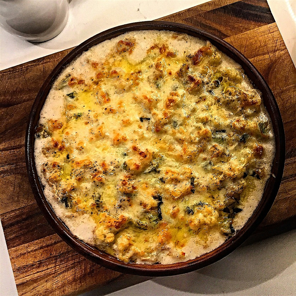 Greetings Meatless Monday. Pleased to meet you. Sincerely Cauliflower Gratin with sage and Gruyere. 