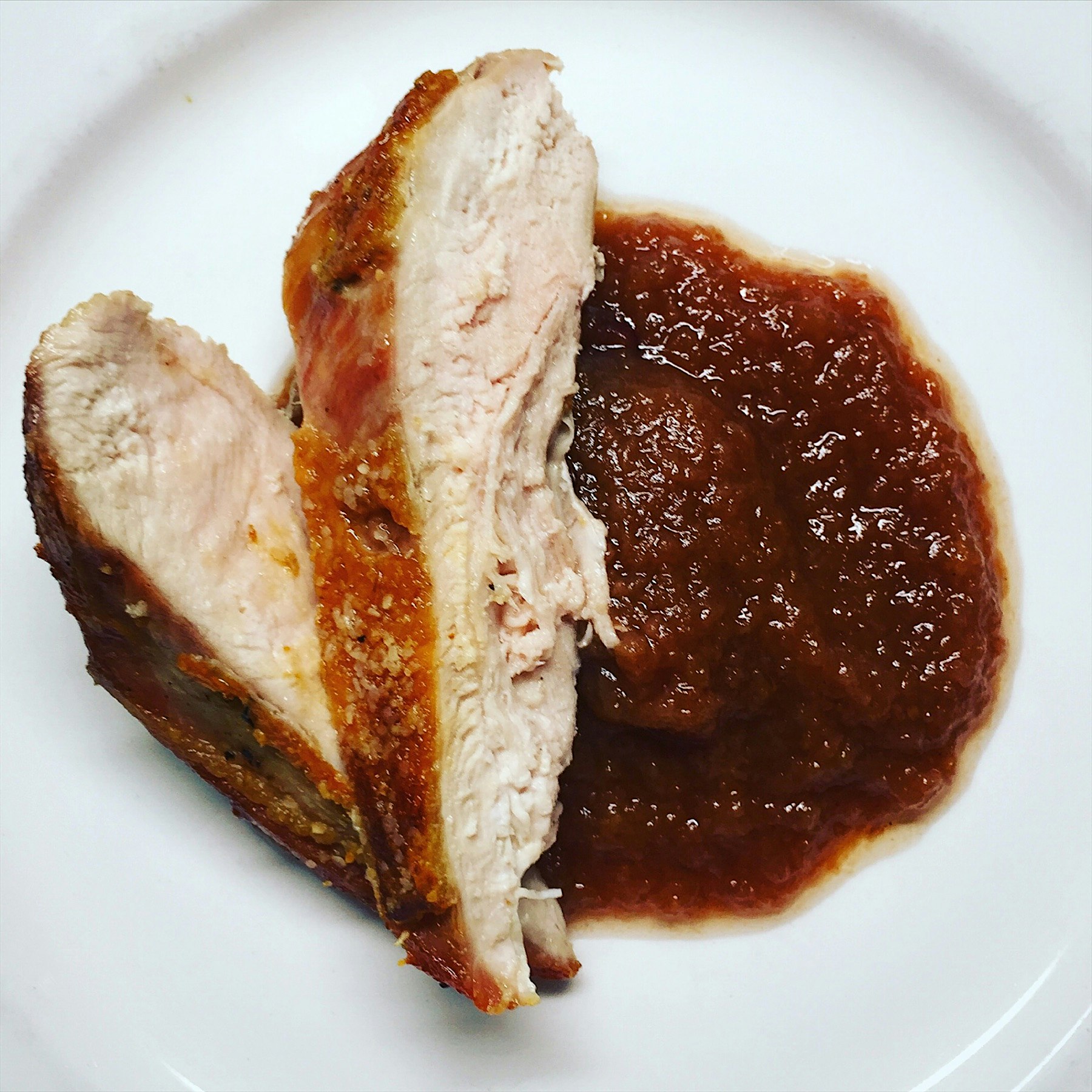 Pheasant with 12hr Apple sauce. Fall is here!! 