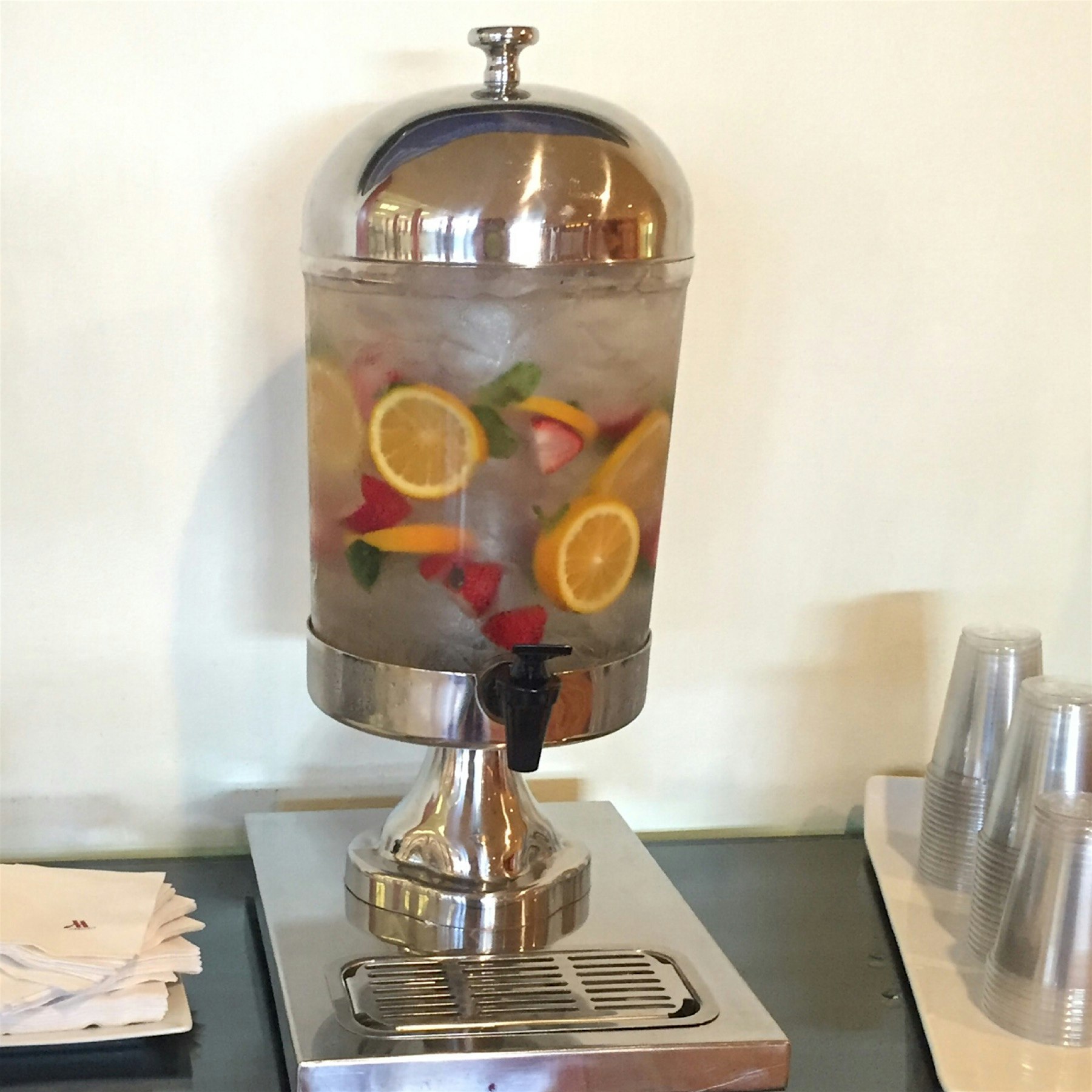 Flavorful and colorful cool water for guests at the Marriott Manhattan beach LA CA
