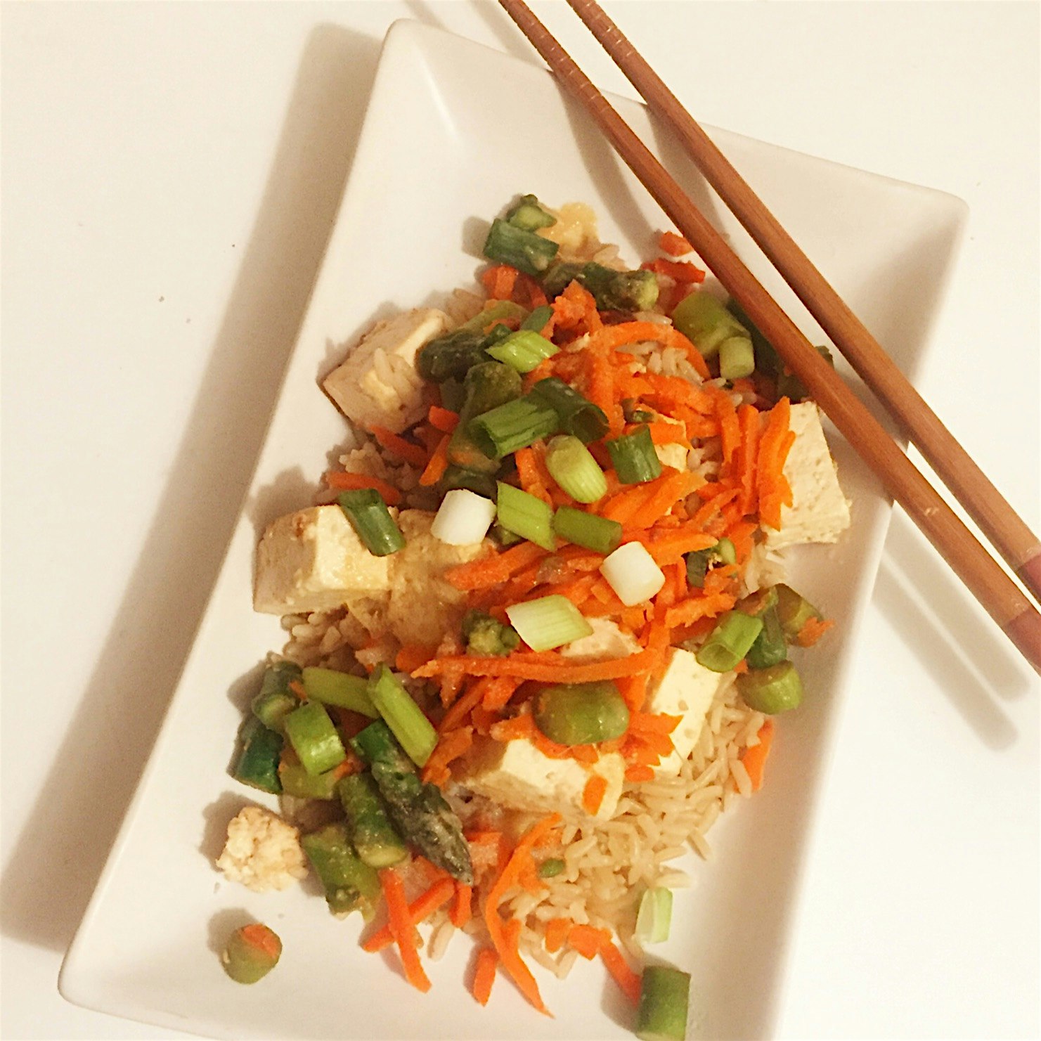 Tofu and veggie stir fry courtesy of The Purple Carrot! Blog post about this amazing company tomo...