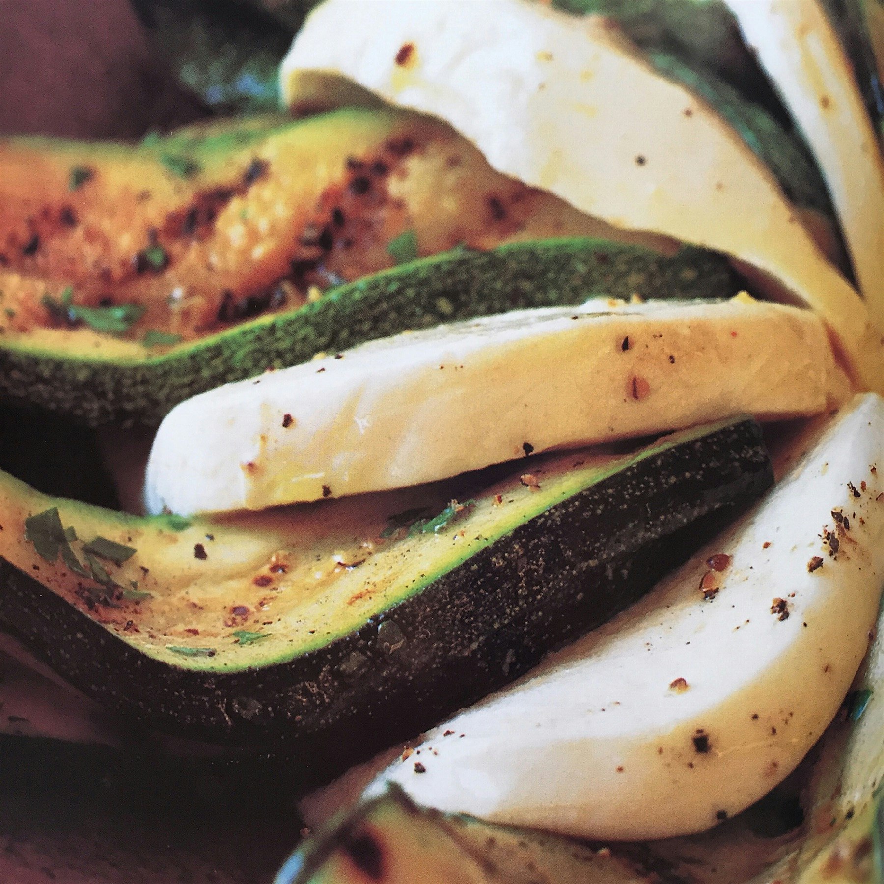 Grilled Zucchini with my homemade Mozzarella.... Keep it Simple...