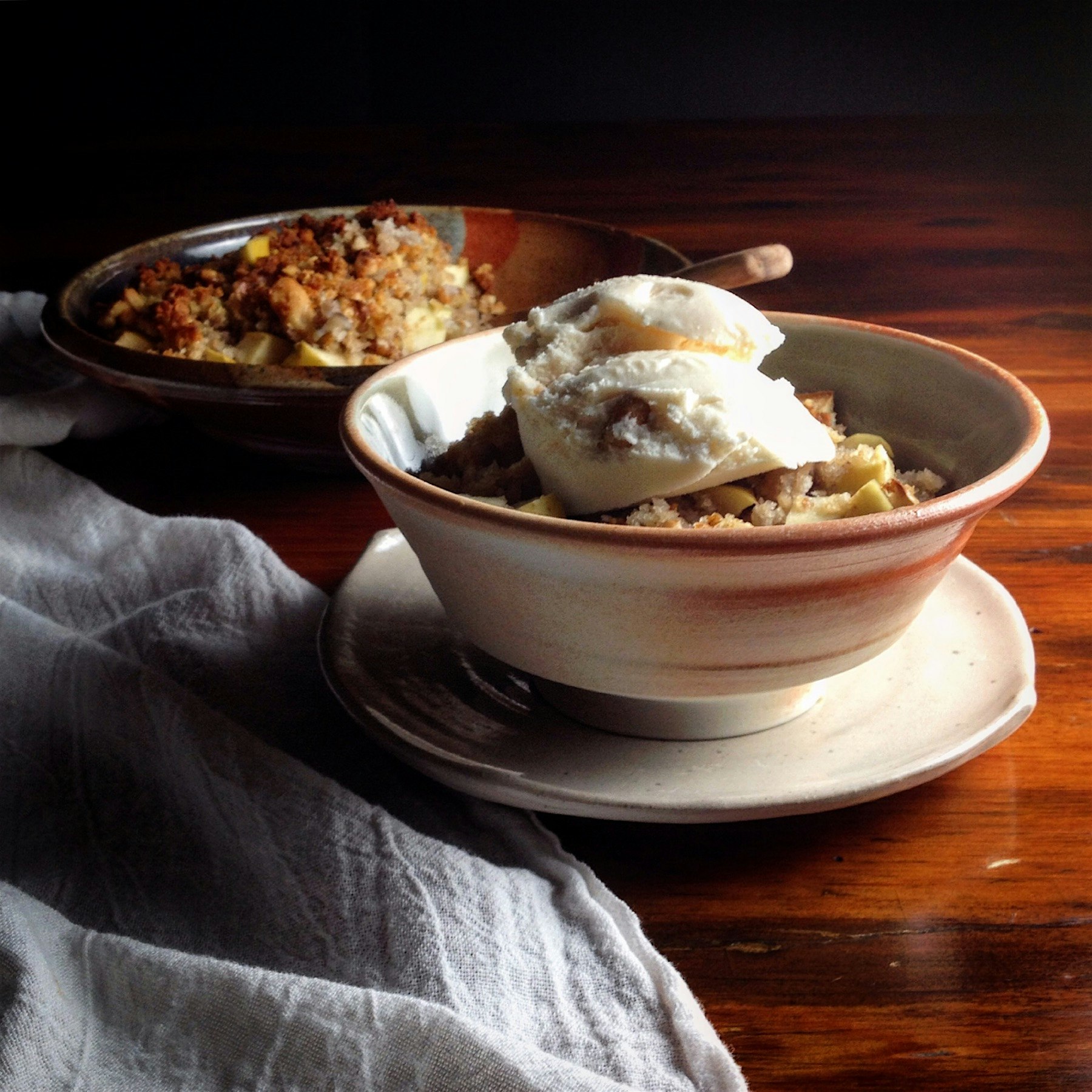 What do you do with freshly picked apples and homebaked sourdough: Betty!