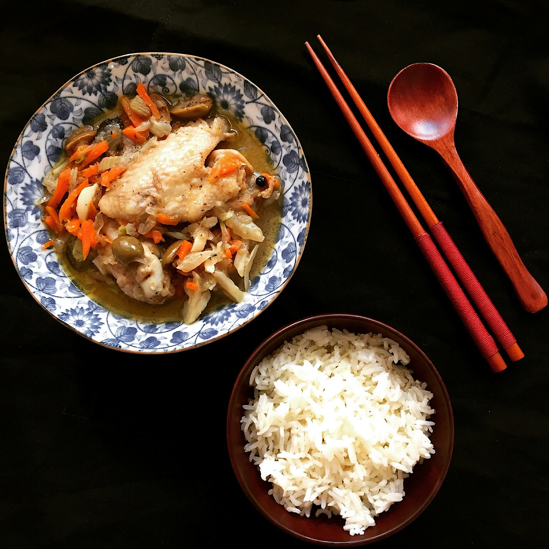 Had this stewed chicken wings with fennel, carrot and olives, so very good, and tasted even bette...