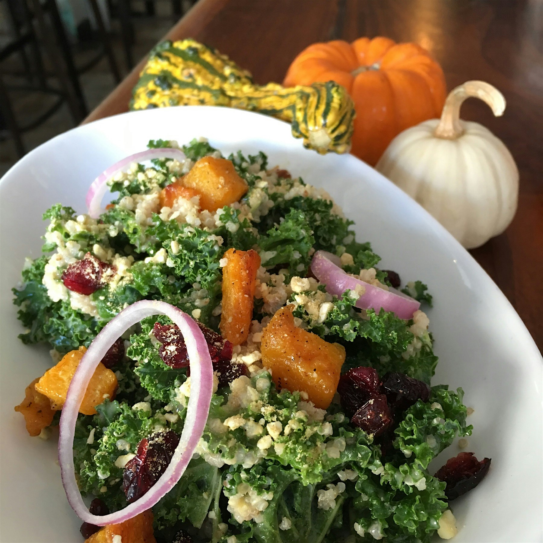 Delicious salad at Poco restaurant for lunch today! I loved the cashew parmesean cheese!! 