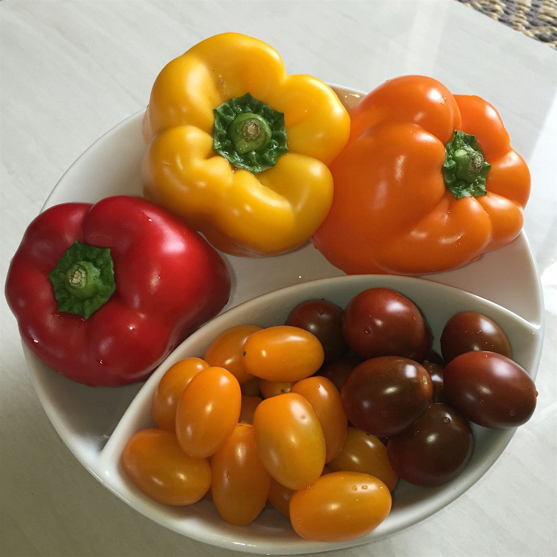 Sweet display of color and freshness.  