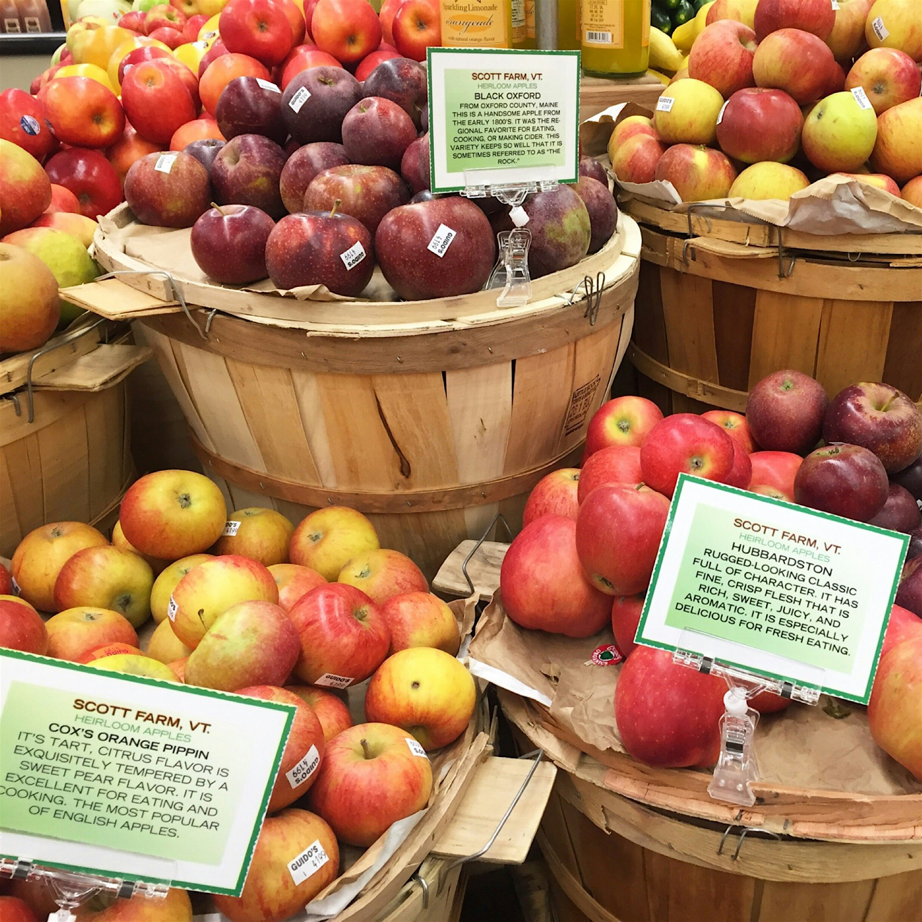 Check out all the heirloom apples at Guido's!