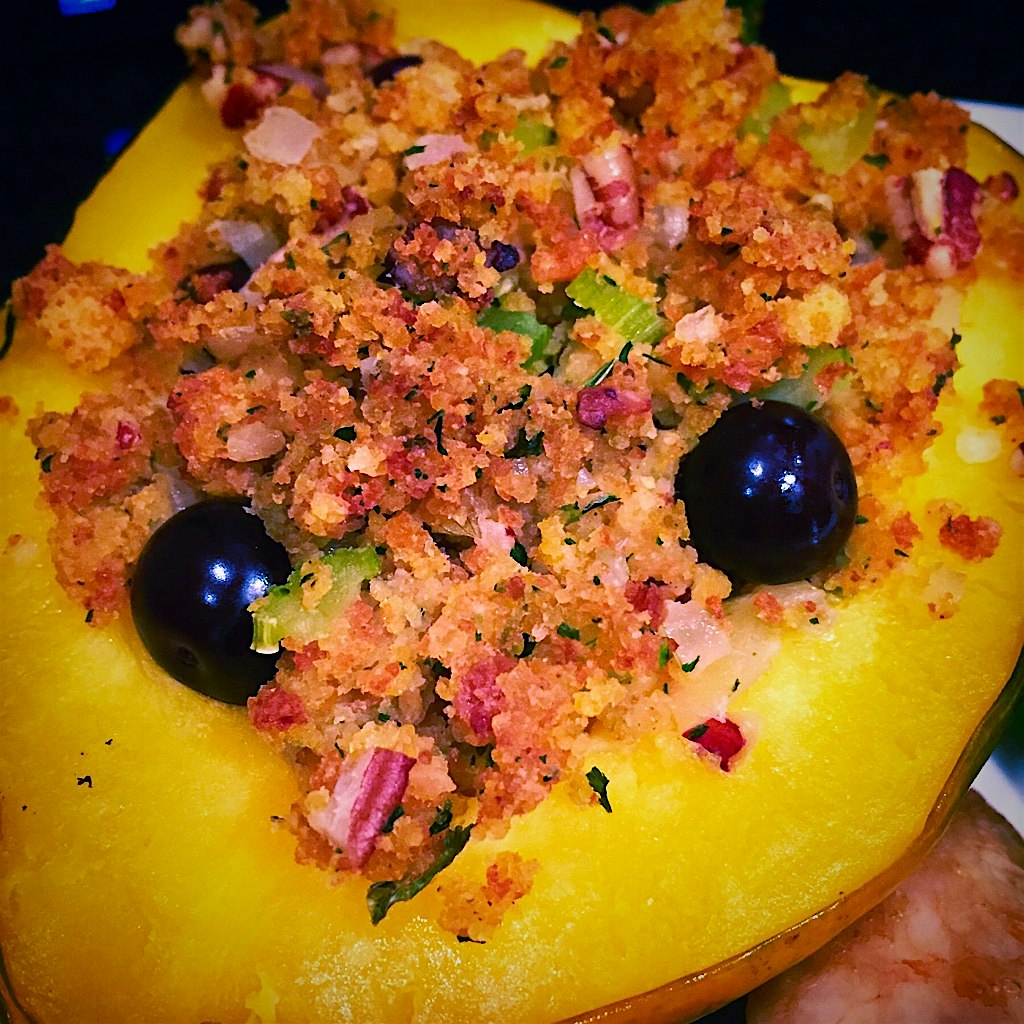 Dish inspiration: Cooler temps and obsession with blueberries as a savory ingredient. 