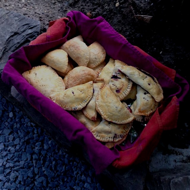 Perched hand-pies by Josh & Hannah. #spicypeach #peach #blackberry #blueberry #pie