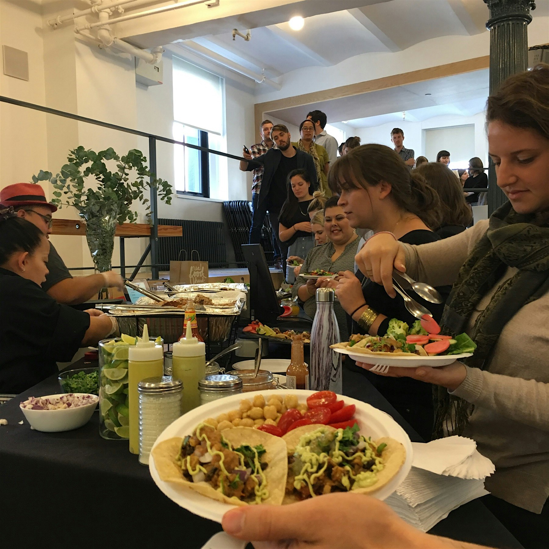 The line for @serveMEnow's tacos, full of the best local ingredients, makes me wish I had TSA pre...