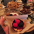 An entire table full of treats from Lucky Bird Bakes at the Farm 2 Fork Festival in Williamsburg! The berry tart filling was amazing.