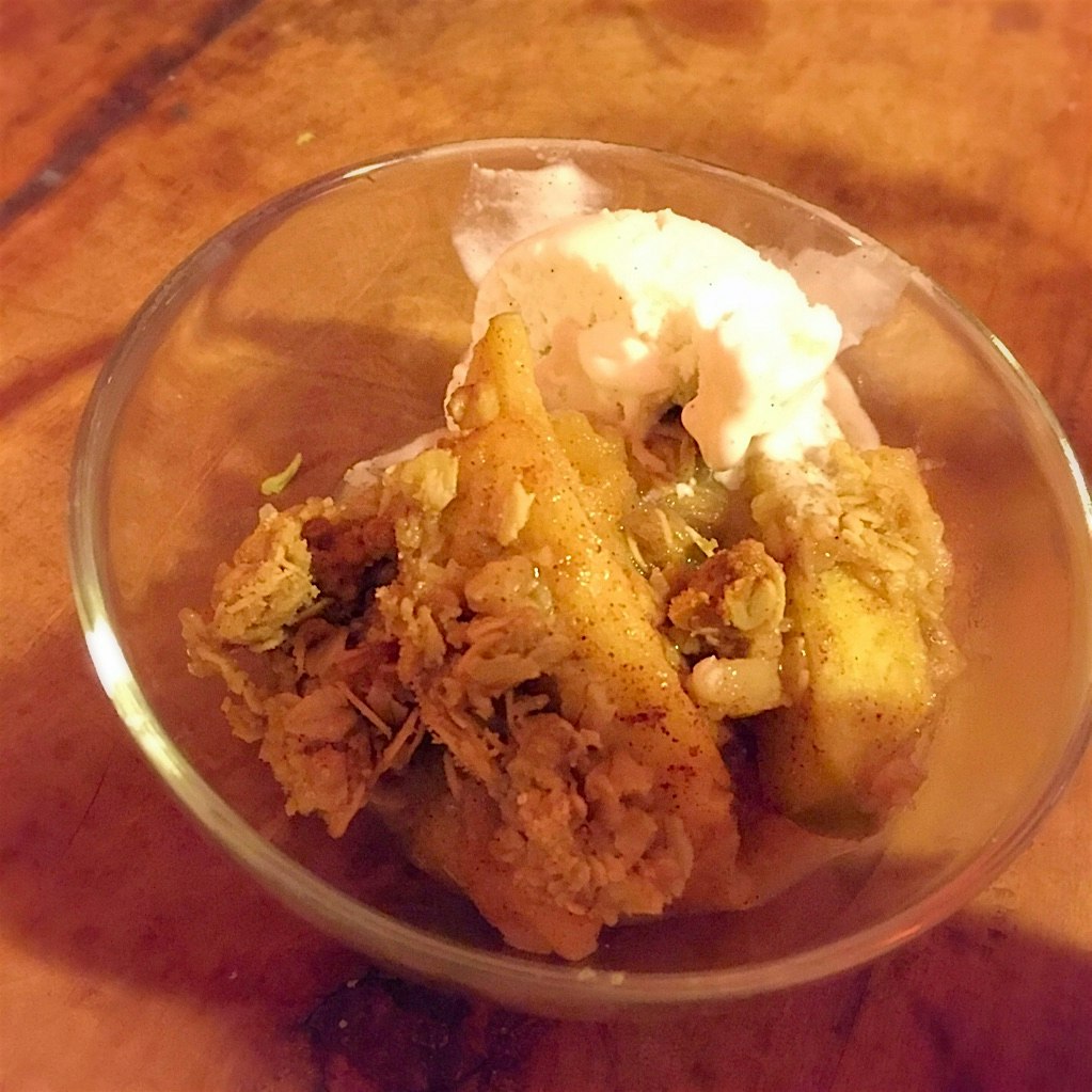 
Homemade apple crispIn' to ease the pain of watching the Eagles play. 