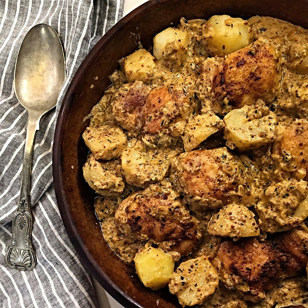 'Lapin a la Moutarde'. Oh, who am I kidding? It's not rabbit, and Jim would laugh me out the fron...